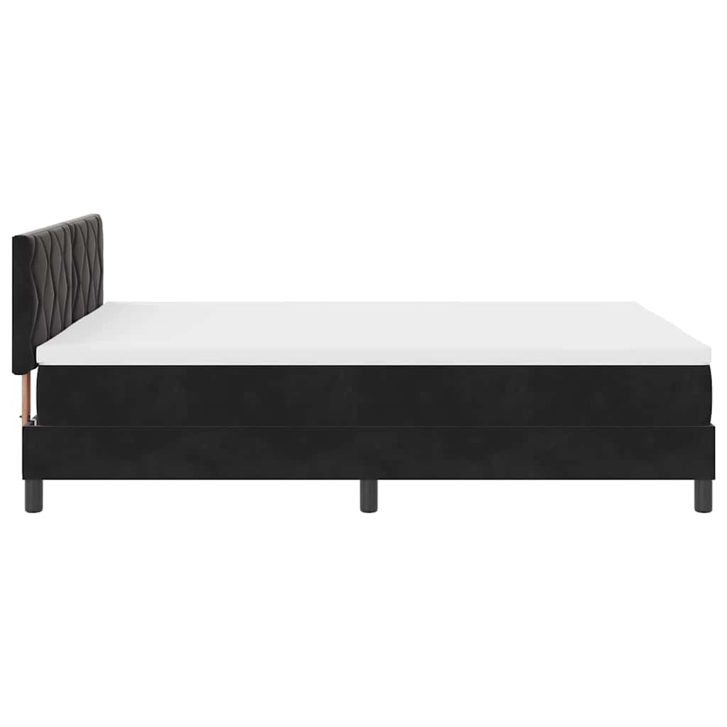 Boxspringbed met hoofdeinde Zwart 160 x 200 cm Fluweel