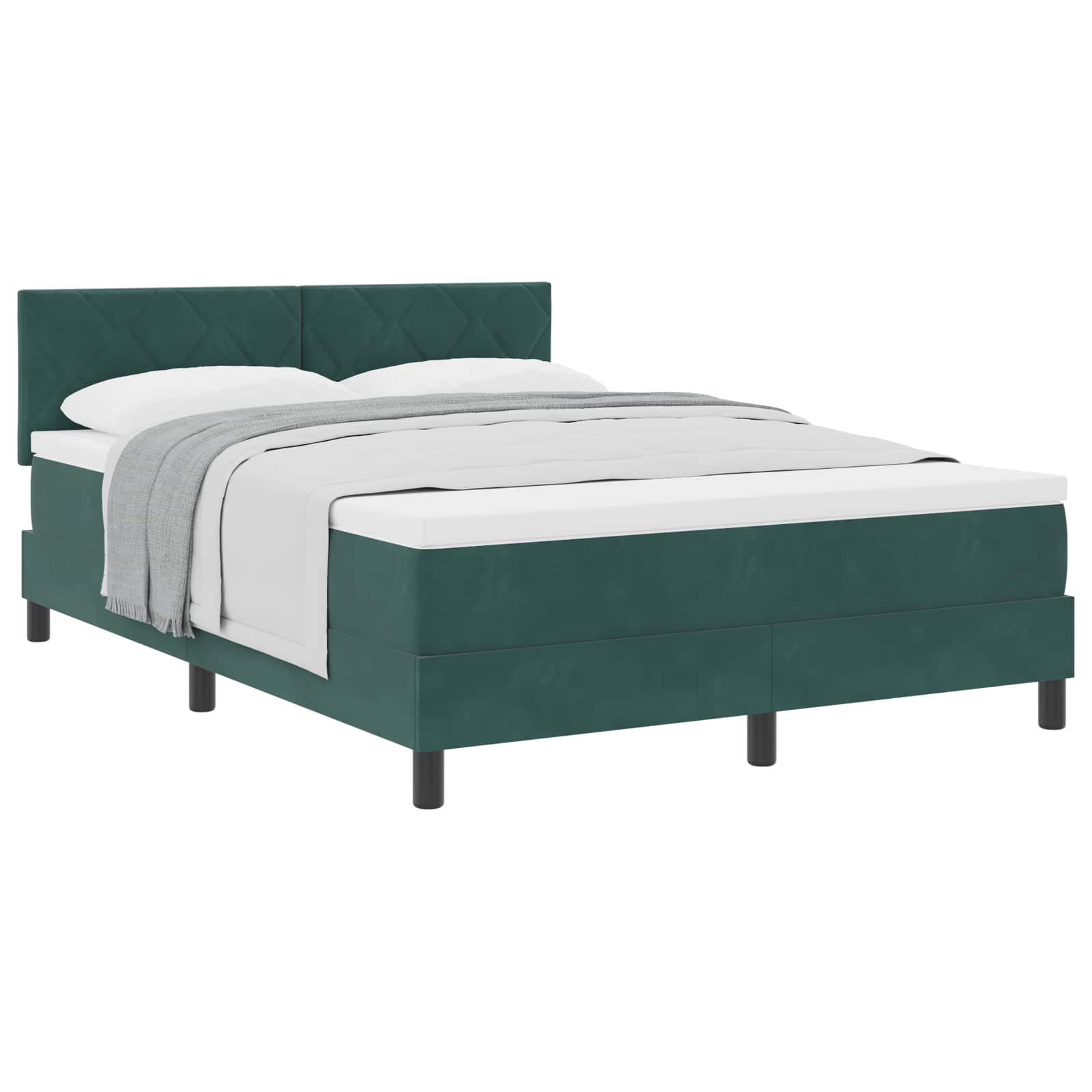 Boxspringbed met matras Donkergroen 160 x 200 cm Fluweel
