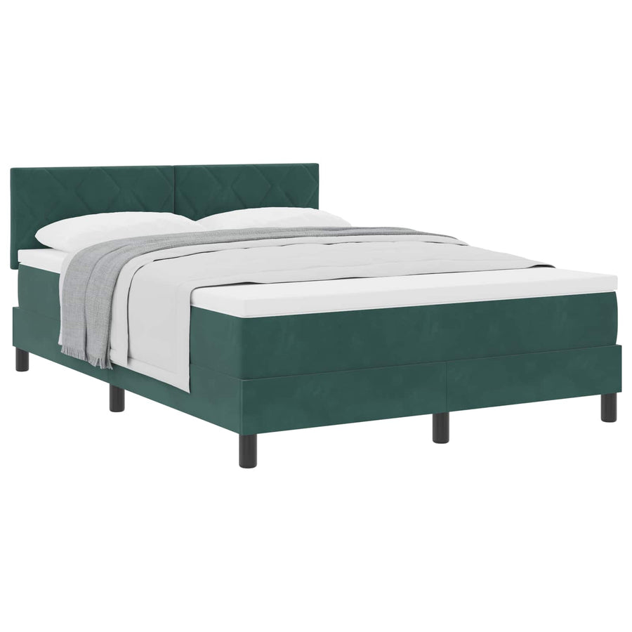 Boxspringbed met matras Donkergroen 160 x 200 cm Fluweel
