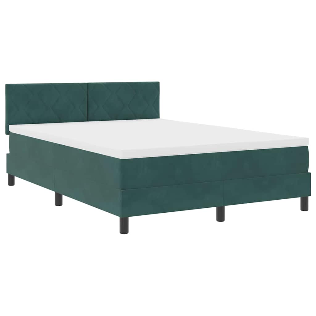 Boxspringbed met matras Donkergroen 160 x 200 cm Fluweel