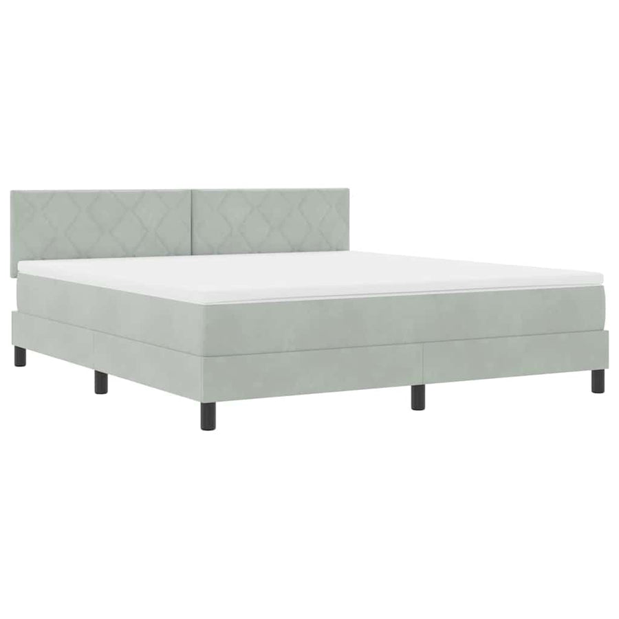 Boxspringbed met matras Lichtgrijs 180 x 200 cm Fluweel