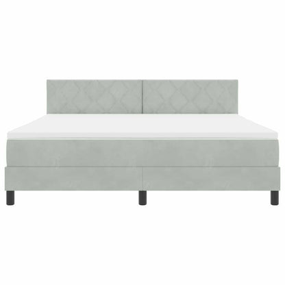 Boxspringbed met matras Lichtgrijs 180 x 200 cm Fluweel