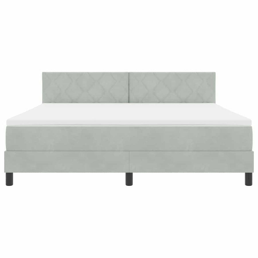 Boxspringbed met matras Lichtgrijs 180 x 200 cm Fluweel