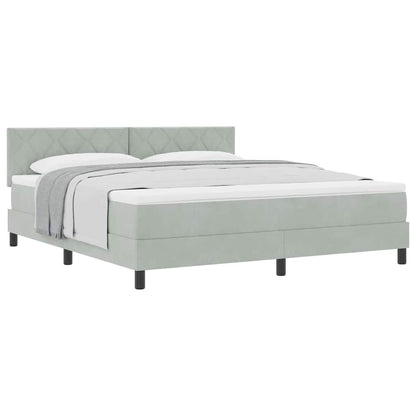Boxspringbed met matras Lichtgrijs 180 x 200 cm Fluweel