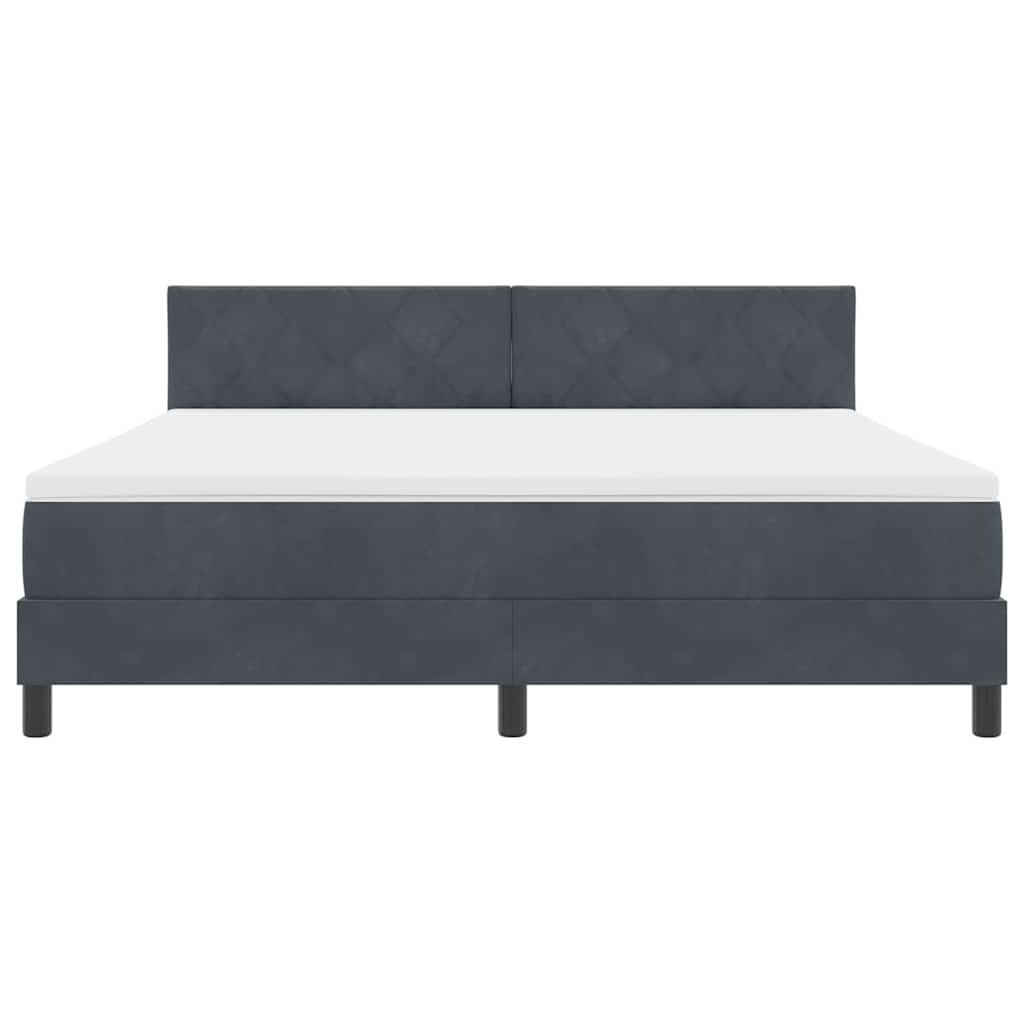Boxspringbed met Matras Donkergrijs 180 x 200 cm Stof
