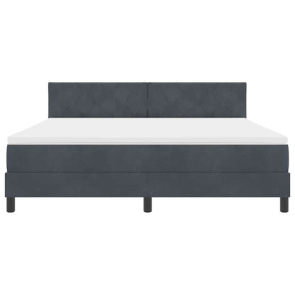 Boxspringbed met Matras Donkergrijs 180 x 200 cm Stof