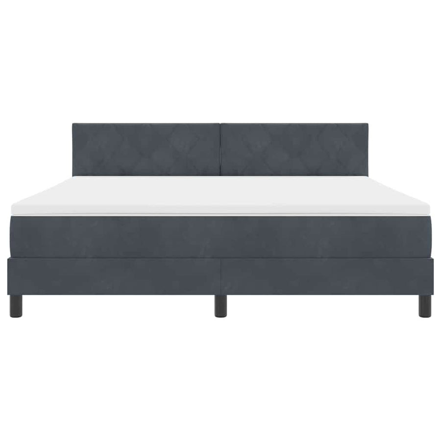 Boxspringbed met hoofdeinde Donkergrijs 180 x 200 cm Fluweel