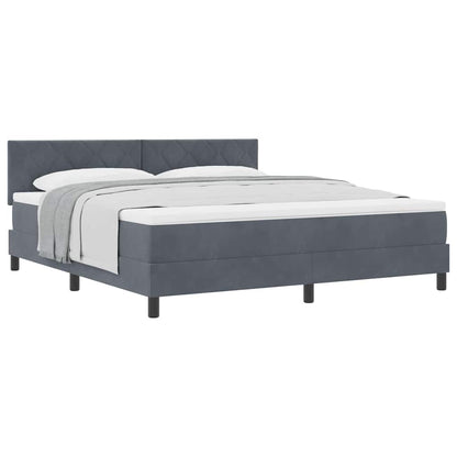 Boxspringbed met Matras Donkergrijs 180 x 200 cm Stof
