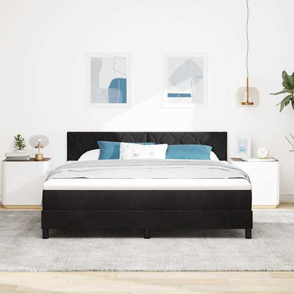Boxspringbed met hoofdeinde Zwart 180 x 200 cm Fluweel