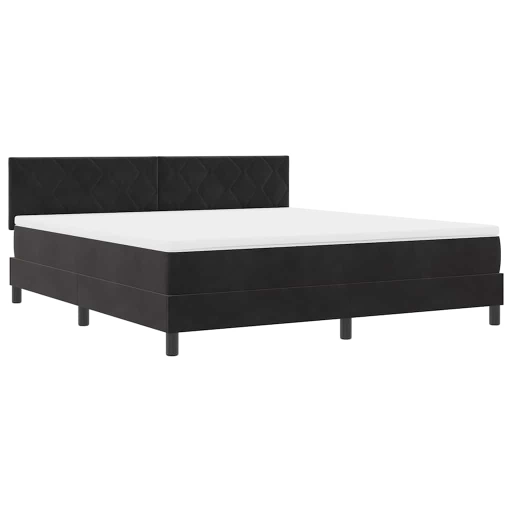 Boxspringbed met hoofdeinde Zwart 180 x 200 cm Fluweel