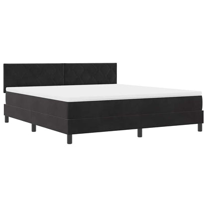 Boxspringbed met hoofdeinde Zwart 180 x 200 cm Fluweel