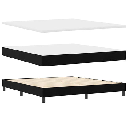 Boxspringbed met hoofdeinde Zwart 180 x 200 cm Fluweel