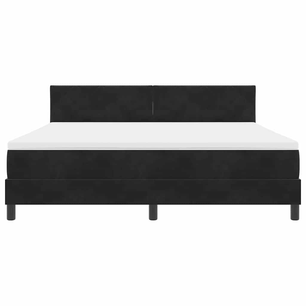 Boxspringbed met hoofdeinde Zwart 180 x 200 cm Fluweel