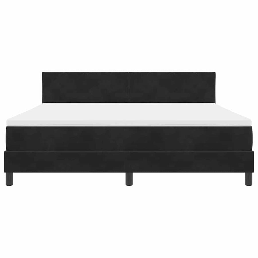 Boxspringbed met hoofdeinde Zwart 180 x 200 cm Fluweel