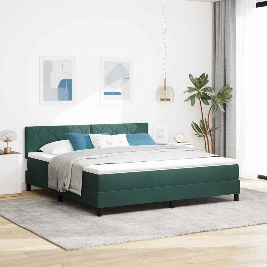 Boxspringbed met matras Donkergroen 180 x 200 cm Fluweel