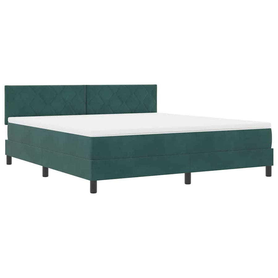 Boxspringbed met matras Donkergroen 180 x 200 cm Fluweel