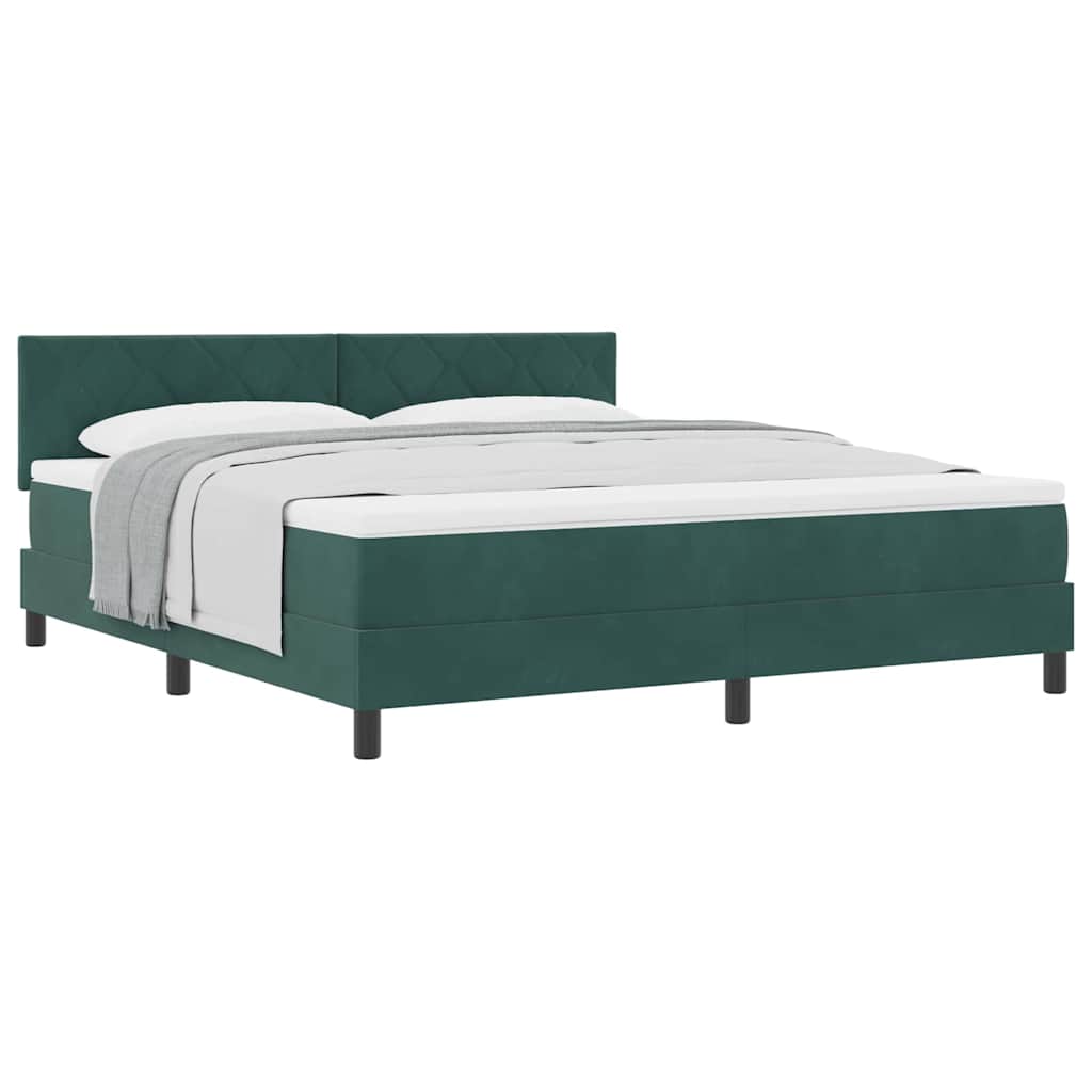 Boxspringbed met matras Donkergroen 180 x 200 cm Fluweel