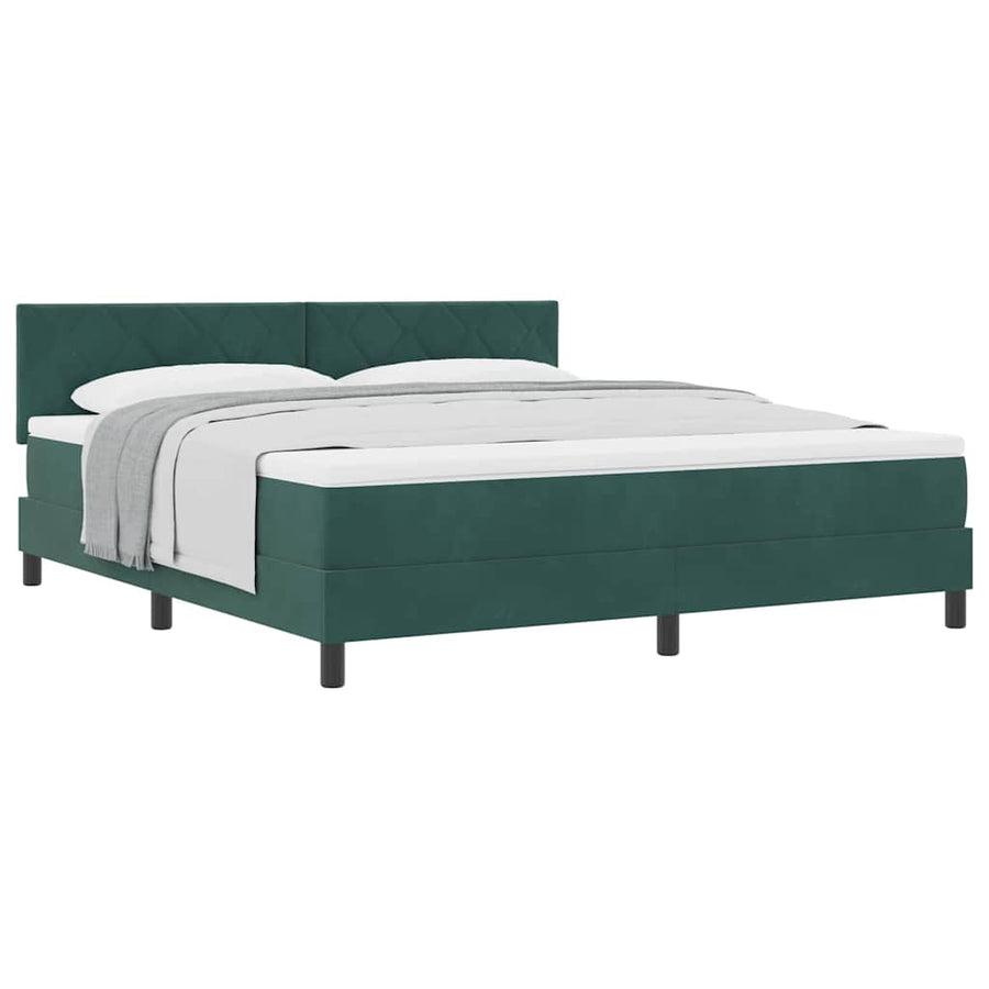 Boxspringbed met matras Donkergroen 180 x 200 cm Fluweel