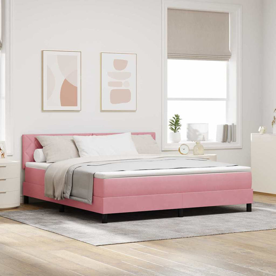 Boxspringbed met matras Roze 180 x 200 cm Fluweel