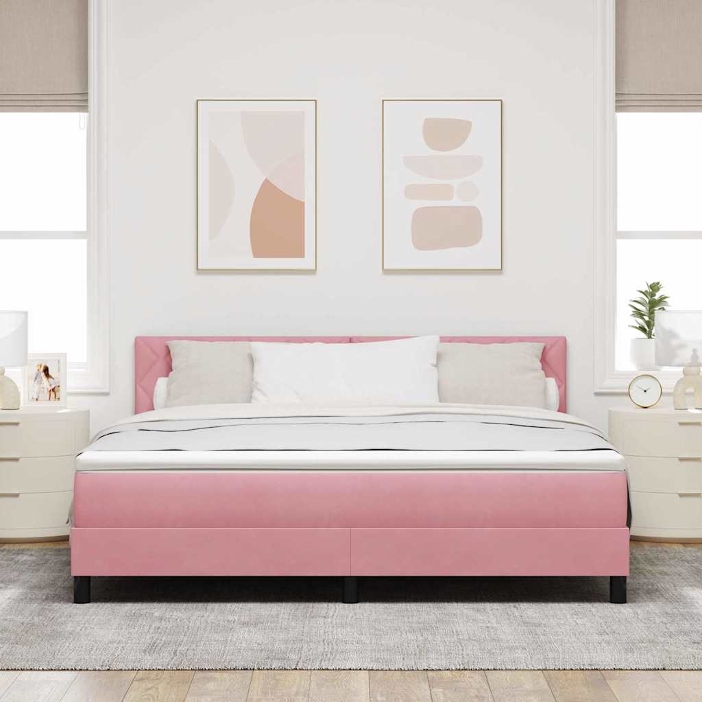 Boxspringbed met matras Roze 180 x 200 cm Fluweel