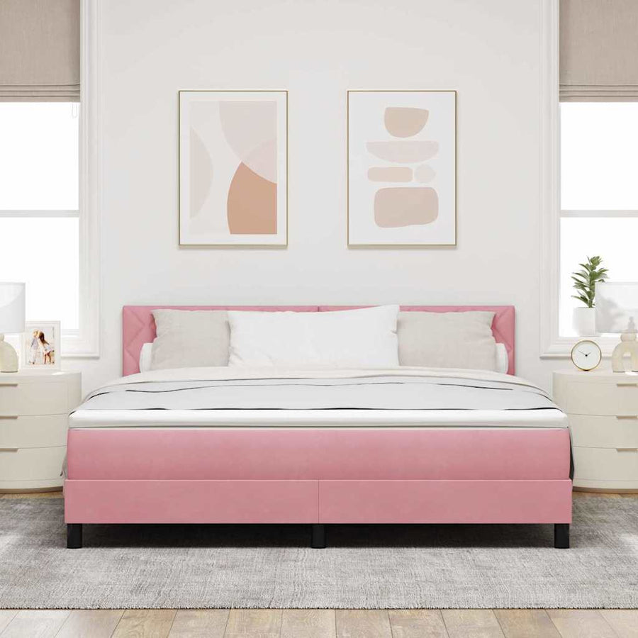 Boxspringbed met matras Roze 180 x 200 cm Fluweel