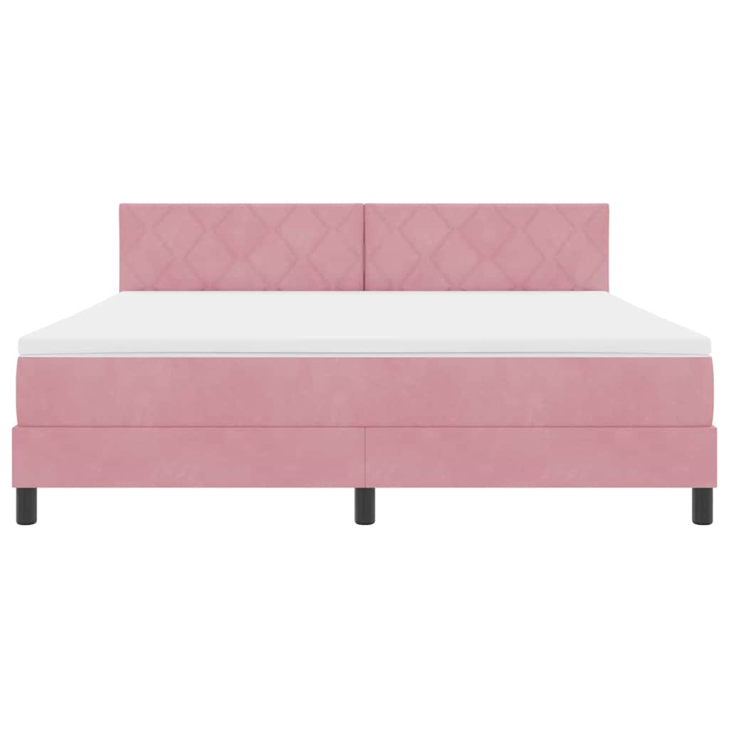 Boxspringbed met matras Roze 180 x 200 cm Fluweel