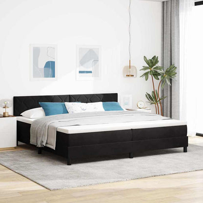 Boxspringbed met hoofdeinde Zwart 200 x 200 cm Fluweel