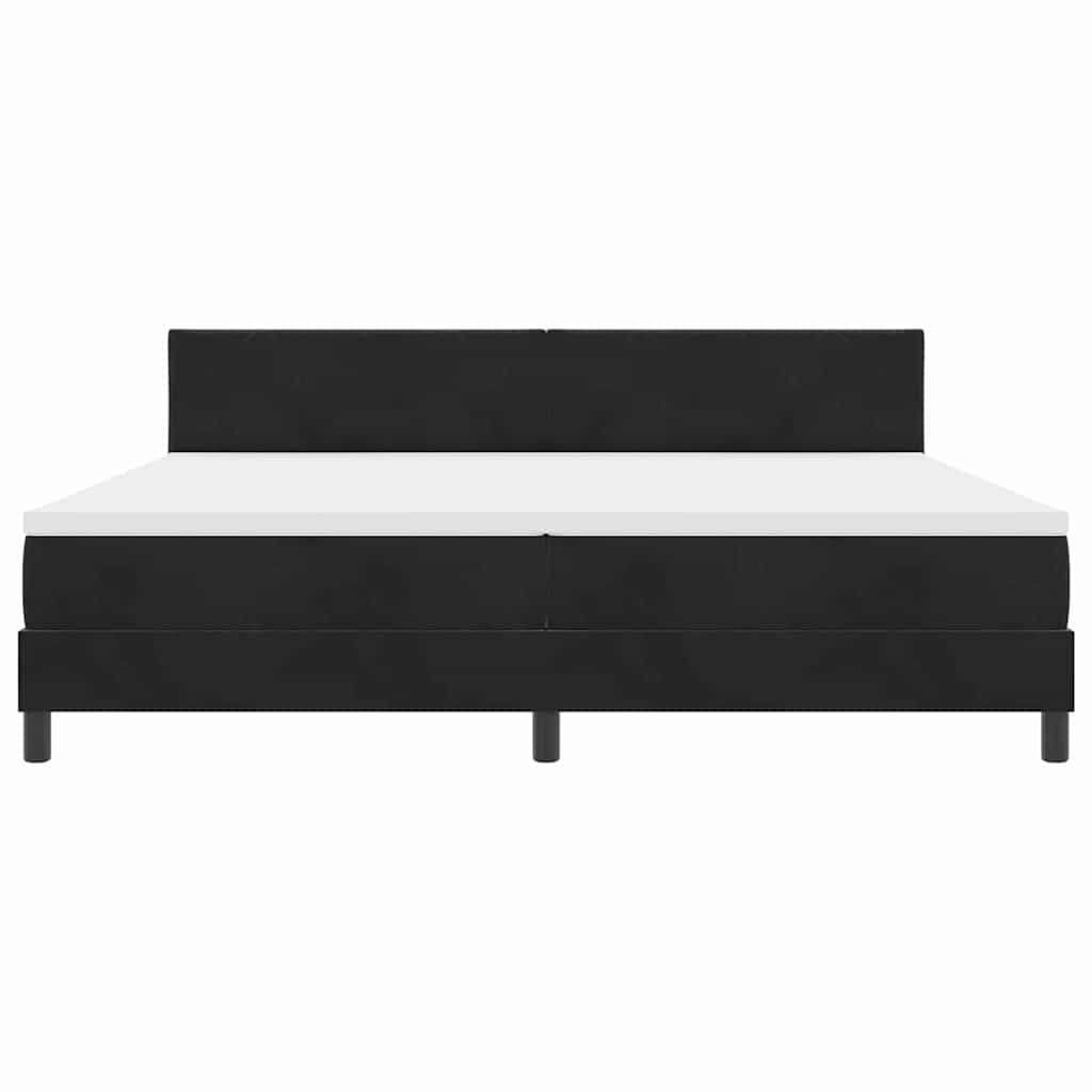 Boxspringbed met hoofdeinde Zwart 200 x 200 cm Fluweel