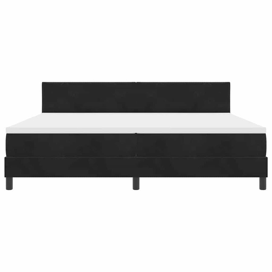 Boxspringbed met hoofdeinde Zwart 200 x 200 cm Fluweel