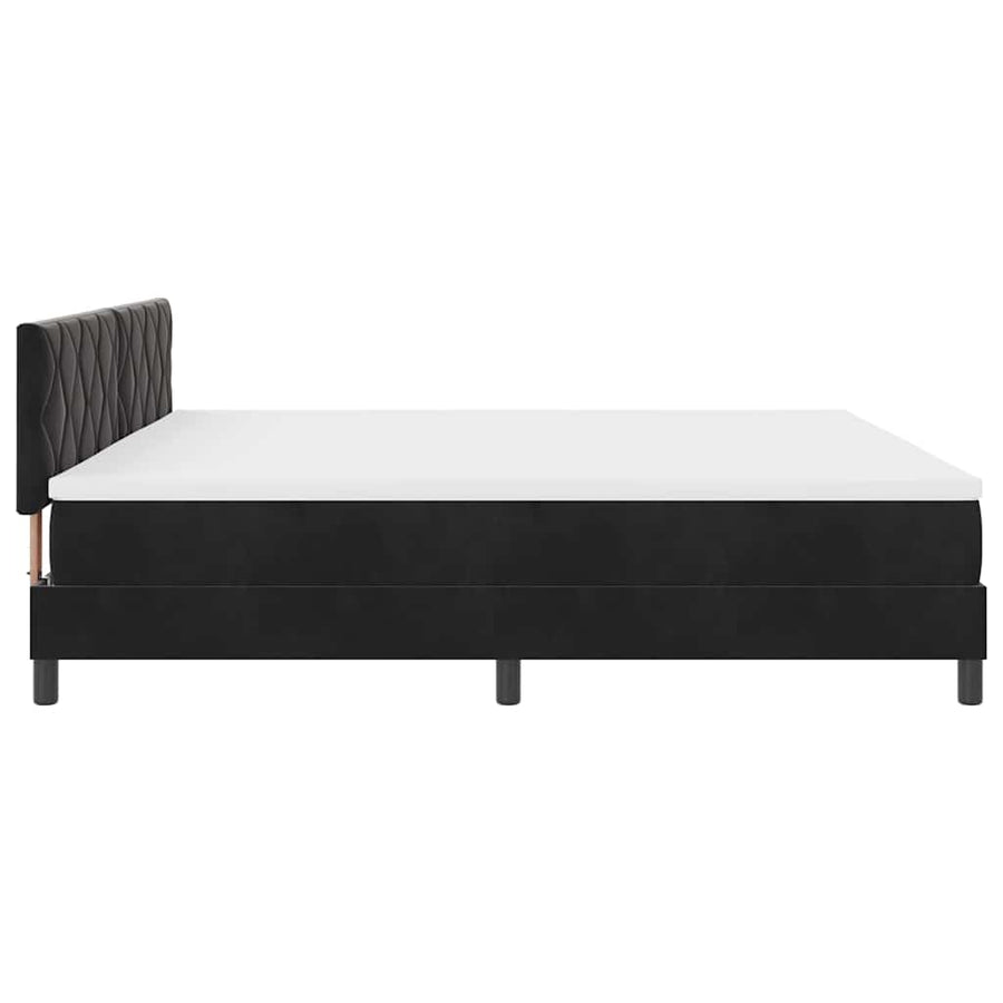Boxspringbed met hoofdeinde Zwart 200 x 200 cm Fluweel