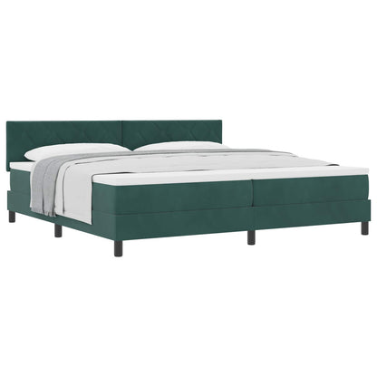 Boxspringbed met hoofdeinde Donkergroen 200 x 200 cm Fluweel