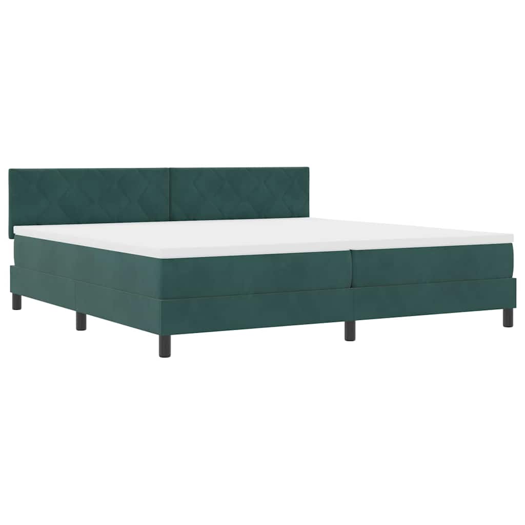 Boxspringbed met hoofdeinde Donkergroen 200 x 200 cm Fluweel