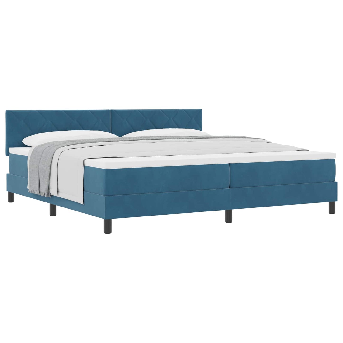 Boxspringbed met matras Donkerblauw 200 x 200 cm Fluweel