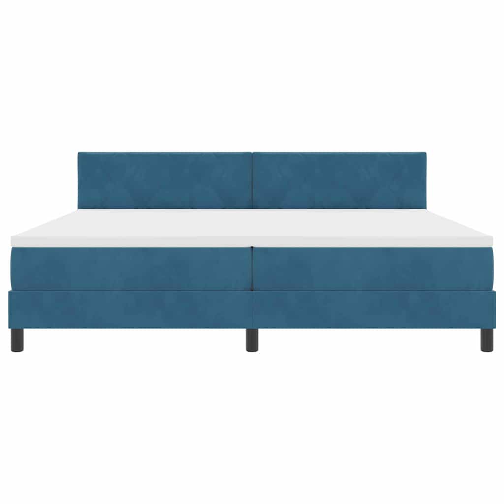 Boxspringbed met matras Donkerblauw 200 x 200 cm Fluweel