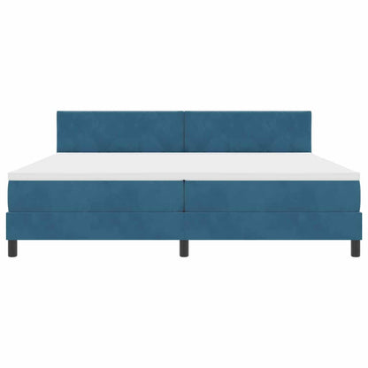 Boxspringbed met matras Donkerblauw 200 x 200 cm Fluweel