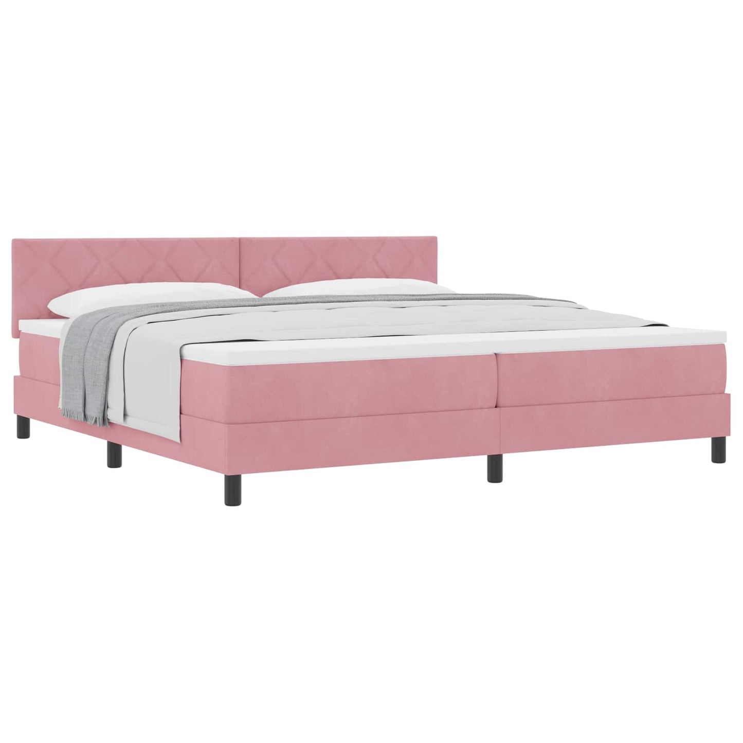 Boxspringbed met hoofdeinde Roze 200 x 200 cm Fluweel