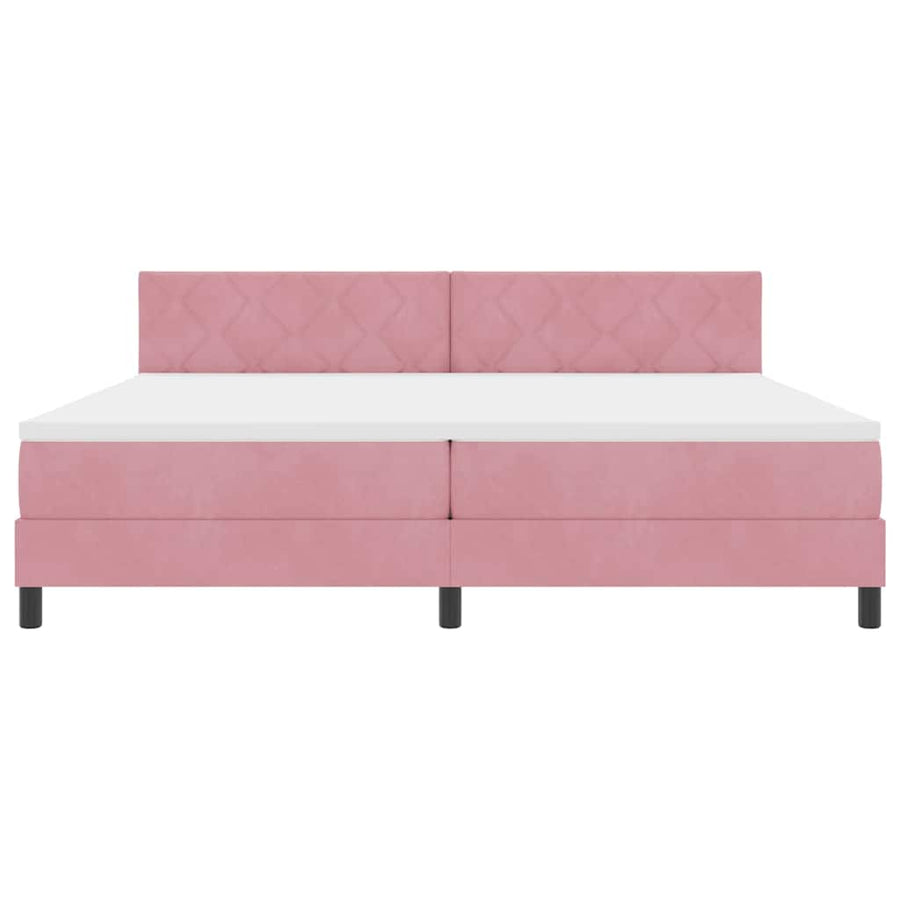 Boxspringbed met hoofdeinde Roze 200 x 200 cm Fluweel