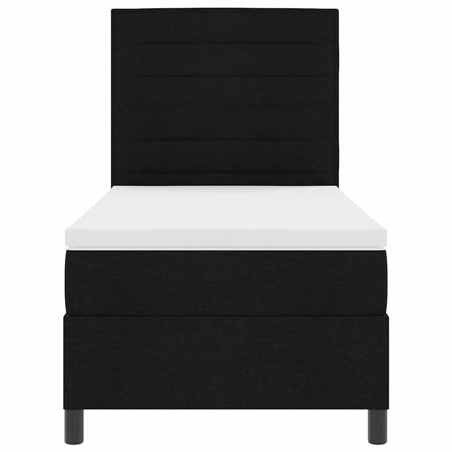 Boxspring bed met matras met hoofdeinde Zwart 80 x 200 cm Stof