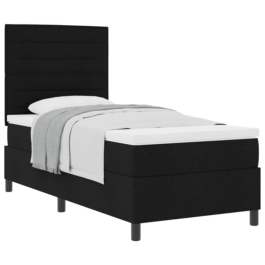 Boxspring bed met matras met hoofdeinde Zwart 80 x 200 cm Stof