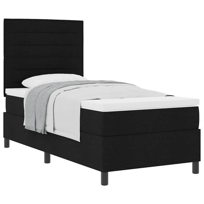 Boxspring bed met matras met hoofdeinde Zwart 80 x 200 cm Stof
