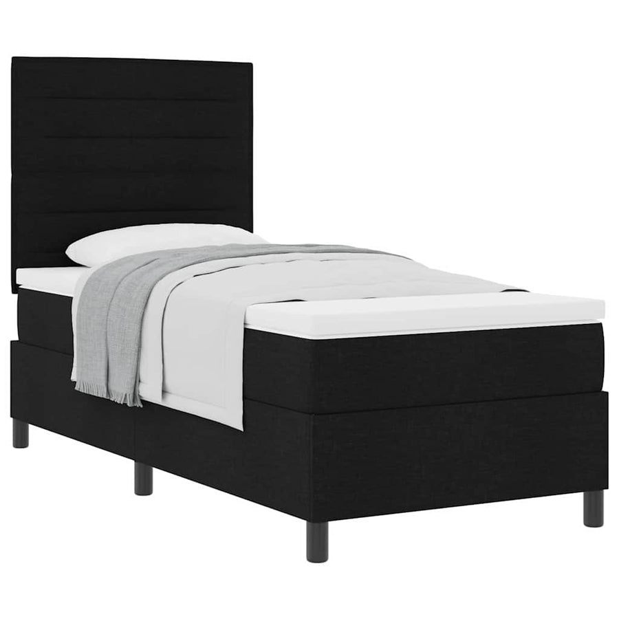 Boxspring bed met matras met hoofdeinde Zwart 80 x 200 cm Stof