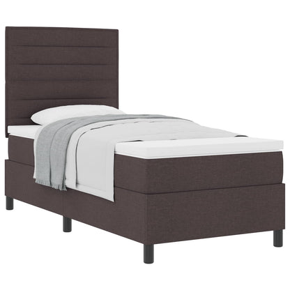 Boxspringbed met matras Donkerbruin 80 x 200 cm Stof