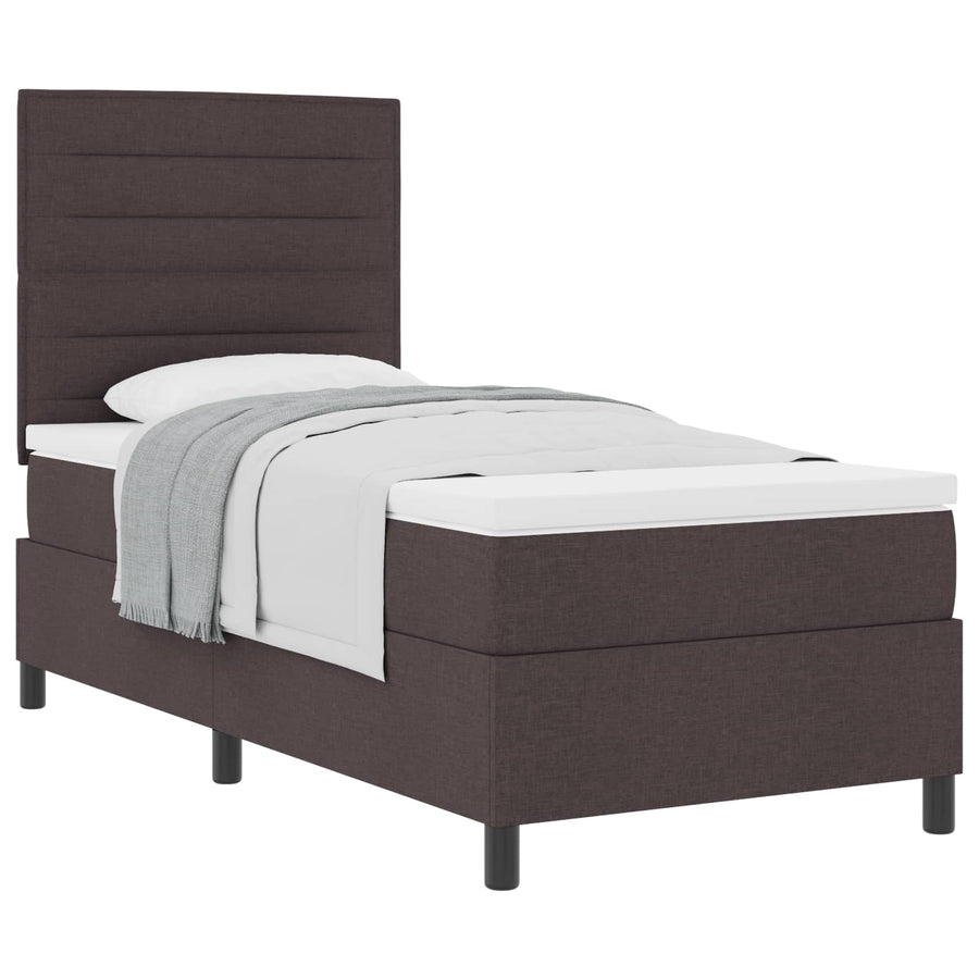 Boxspringbed met matras Donkerbruin 80 x 200 cm Stof