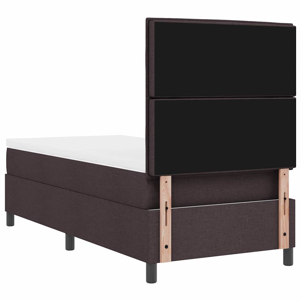 Boxspringbed met matras Donkerbruin 80 x 200 cm Stof