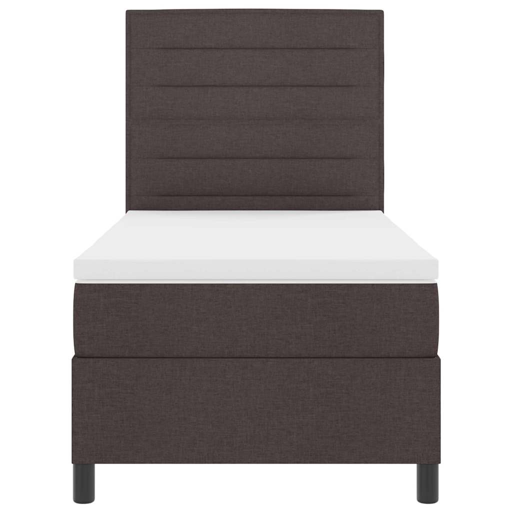 Boxspringbed met matras Donkerbruin 80 x 200 cm Stof