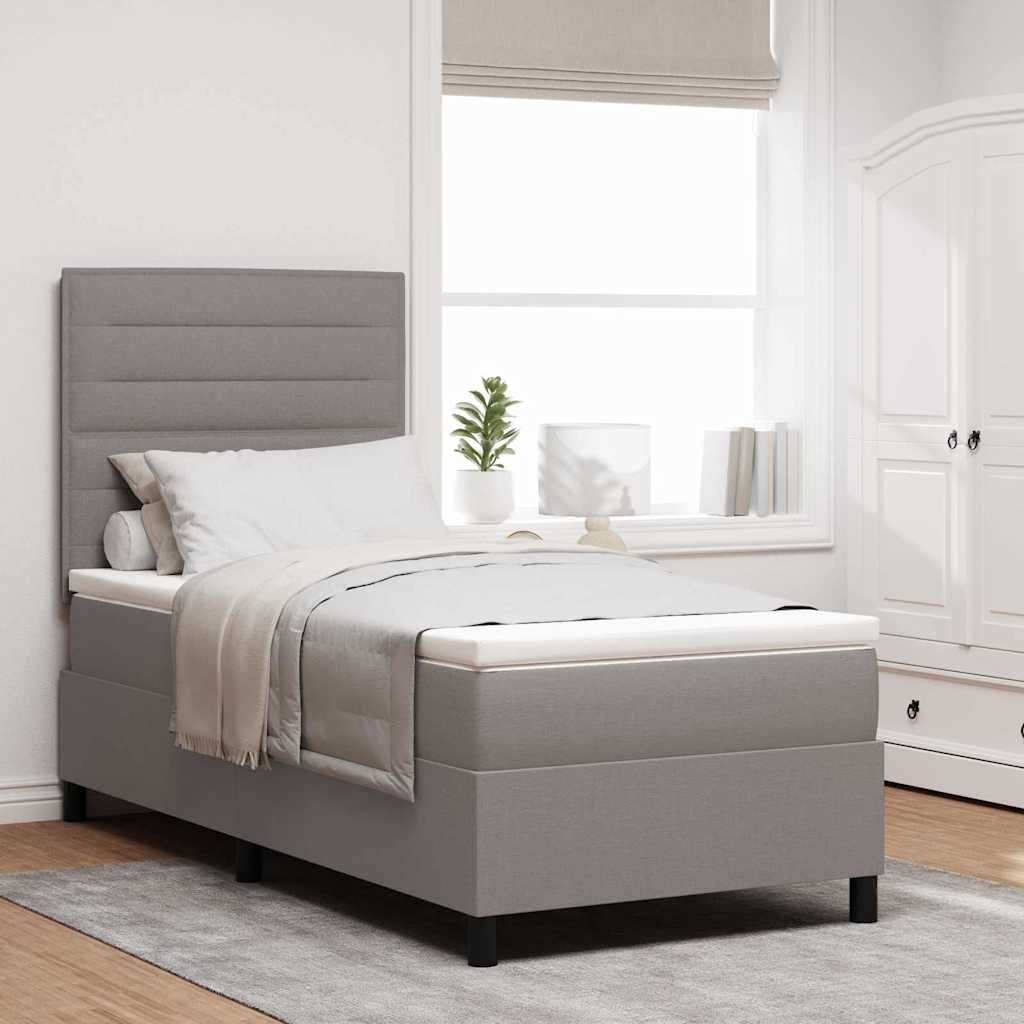 Boxspringbed met matras met hoofdeinde Taupe 80 x 200 cm Stof
