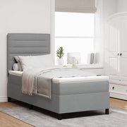 Boxspringbed met matras 90x190 cm lichtgrijs