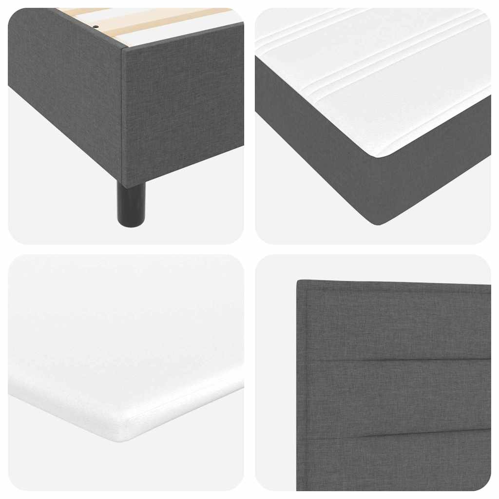 Boxspringbed met matras Donkergrijs 90 x 190 cm Stof