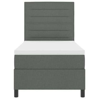 Boxspringbed met matras Donkergrijs 90 x 190 cm Stof