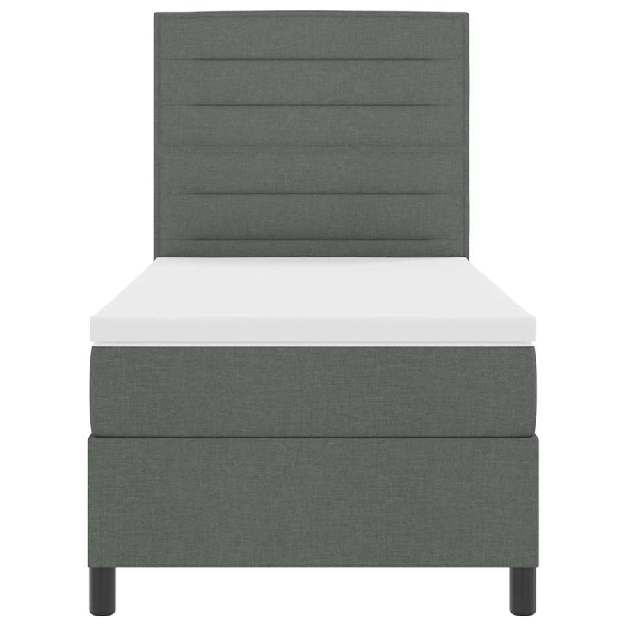 Boxspringbed met matras Donkergrijs 90 x 190 cm Stof